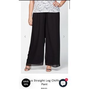 Alex Evenings Black Chiffon Layered Palazzo Formal Dress Pant sz 3X NWT